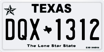 TX license plate DQX1312