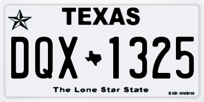 TX license plate DQX1325