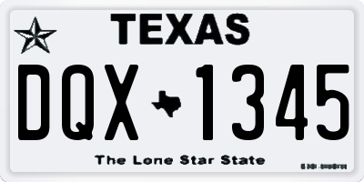 TX license plate DQX1345