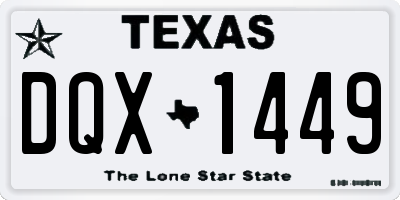 TX license plate DQX1449