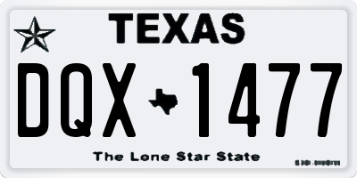 TX license plate DQX1477