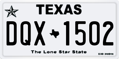TX license plate DQX1502