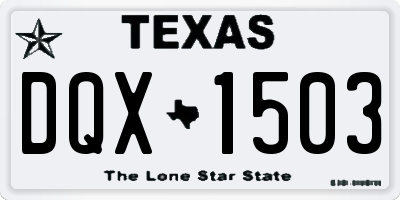 TX license plate DQX1503