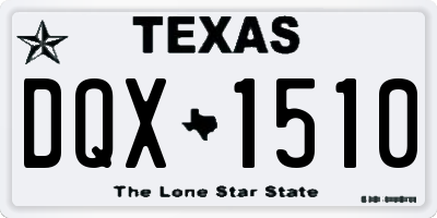 TX license plate DQX1510