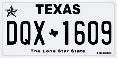 TX license plate DQX1609