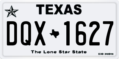 TX license plate DQX1627