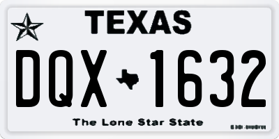 TX license plate DQX1632