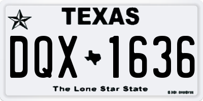 TX license plate DQX1636