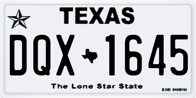 TX license plate DQX1645