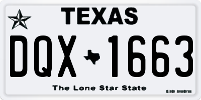 TX license plate DQX1663