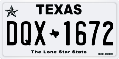 TX license plate DQX1672