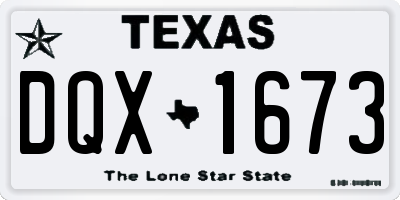 TX license plate DQX1673