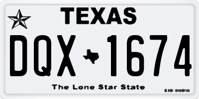 TX license plate DQX1674