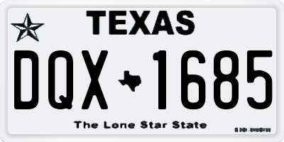 TX license plate DQX1685