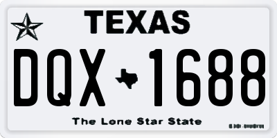 TX license plate DQX1688