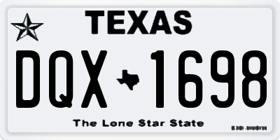 TX license plate DQX1698