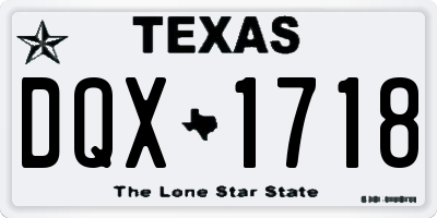 TX license plate DQX1718