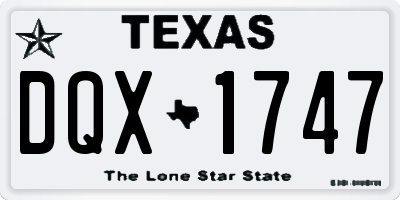 TX license plate DQX1747