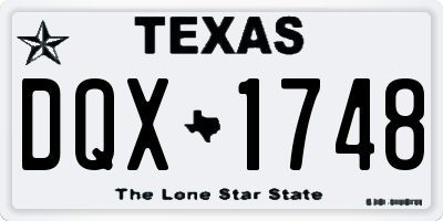 TX license plate DQX1748