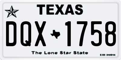 TX license plate DQX1758