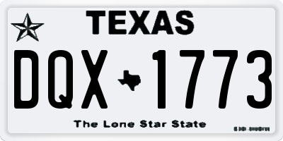 TX license plate DQX1773