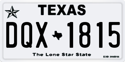 TX license plate DQX1815