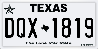TX license plate DQX1819