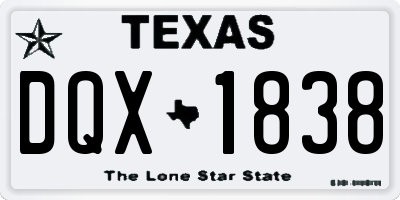 TX license plate DQX1838