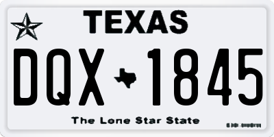 TX license plate DQX1845