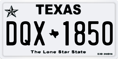 TX license plate DQX1850
