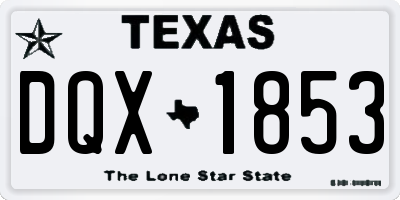 TX license plate DQX1853