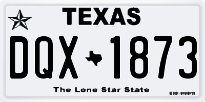 TX license plate DQX1873