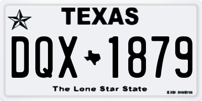 TX license plate DQX1879