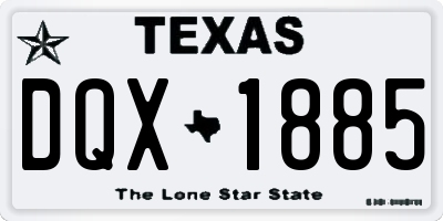 TX license plate DQX1885