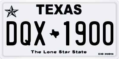 TX license plate DQX1900