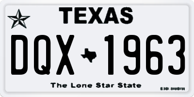 TX license plate DQX1963