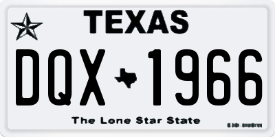TX license plate DQX1966