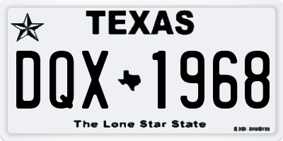 TX license plate DQX1968