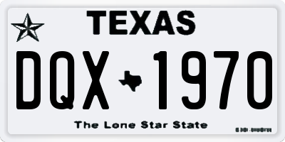 TX license plate DQX1970