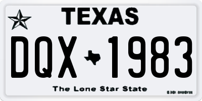 TX license plate DQX1983