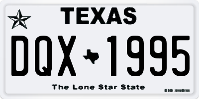 TX license plate DQX1995