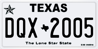 TX license plate DQX2005