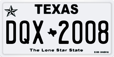 TX license plate DQX2008