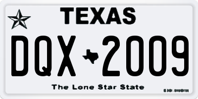 TX license plate DQX2009