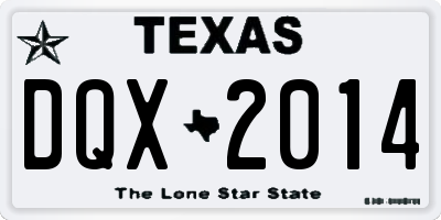 TX license plate DQX2014