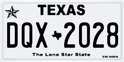 TX license plate DQX2028