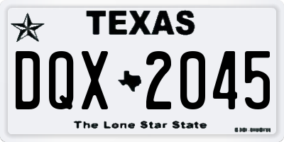 TX license plate DQX2045