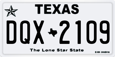 TX license plate DQX2109