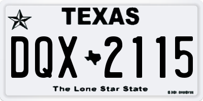 TX license plate DQX2115