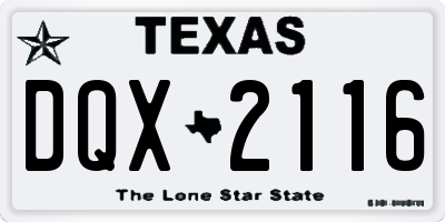 TX license plate DQX2116
